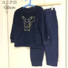 ユニクロ　120cm ピカチュウ フリースパジャマ ネイビー