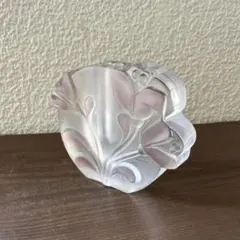 ドイツ ヴィンテージ ブロック アイス ガラス 花器 フラワーベース