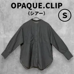 ＯＰＡＱＵＥ．ＣＬＩＰ　ダブルポケットシアーシャツ　薄手　羽織　透け感　グレーＳのサムネイル