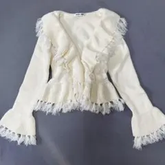 平成ギャルy2k 00s 森ガール　　　姫ギャル グランジ☆フリンジカーディガン