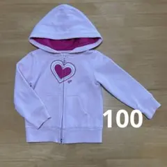 パーカー　裏起毛　ハート　ピンク　babygap　100