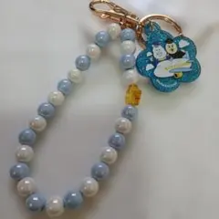 新品☆んぽちゃむ　チャーム　キーホルダー　キラキラ　ブルーのサムネイル