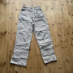 GU グレー ワイドパンツ ボタンフライ