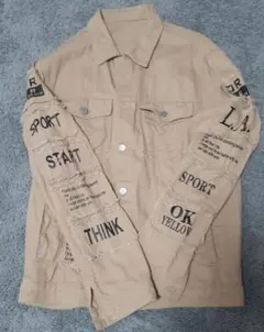 デニムジャケット ジャンパー Lサイズ ブラウン Gジャン ベージュ