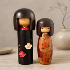 渡辺雄二/秋色 関口としお作/笑顔 里の子/千栄作 創作こけし 3点セット