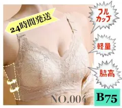 小さく見せるブラ34/B75ベージュ下着ノンワイヤーブラジャー薄版(004)