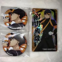 影山飛雄 缶バッジ2個セットとストラップカード