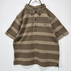 BURBERRY LONDON　半袖　ポロシャツ　ボーダー　ロゴ　バーバリー