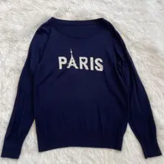 【即日発送】PARIS エッフェル塔デザイン ニットセーターLL