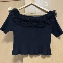 one after another NICE CLAUPフリルリブテレコトップス