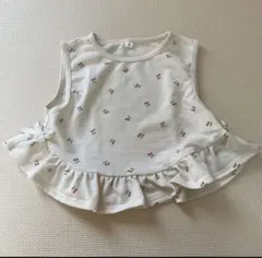 西松屋　フリル　ベスト　リボン　さくらんぼ柄　100cm