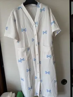 水色リボン柄マタニティパジャマ