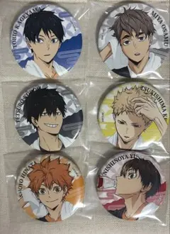 ハイキュー　極楽湯　缶バッジ　黒尾鉄朗　月島蛍　影山飛雄　宮治　日向翔陽　西谷夕