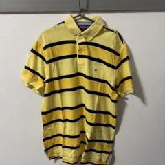 TOMMY HILFIGER イエローストライプ ポロシャツ M