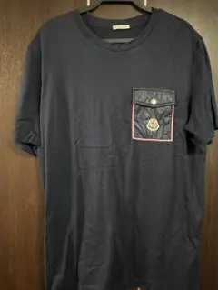 〔極美品〕モンクレール　ポケット　ワッペン　XL ブラック　Tシャツ　5S650 極美品〕モンクレール ポケット ワッペン XL ブラック Tシャツ 5S650