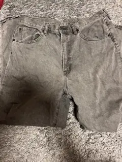 GU グレー ストレートデニムパンツ