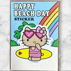 【限定品】ハローキティ ハッピービーチデイ ステッカー　日焼けキティ　サーフ