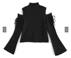 GRL ショルダーオープンリボンリブニット　トップス　グレイル