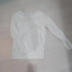 a.v.v ホワイト レース襟 長袖Tシャツ