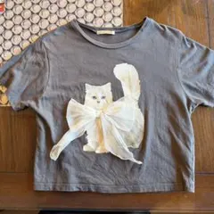 OLIVE des OLIVE 猫プリント リボン付き Tシャツのサムネイル
