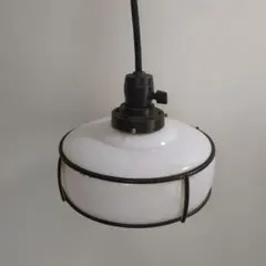 【昭和レトロ】 電笠 電傘 乳白色ガラス ランプシェード ②