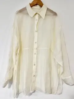 LOWRYSFARM スリット入りシアーシャツ