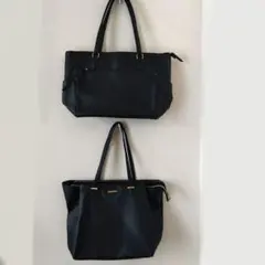 A４サイズ　トートバッグ　黒　２点セットのサムネイル