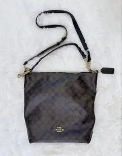 【美品】COACH コーチ シグネチャー 2way ショルダーバッグ レザー