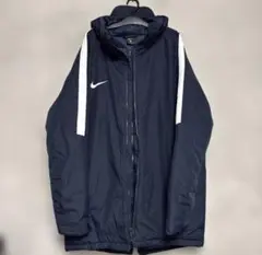 Nike ネイビー フード付きベンチコートフロントダブルフェイスXL