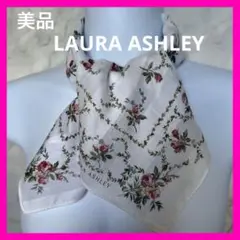 美品LAURA ASHLEY 花柄スカーフ大判ハンカチ膝掛け