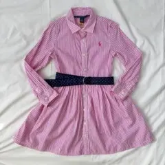 ラルフローレン ストライプ長袖シャツワンピース 110cm