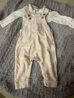 プチバトー　コーデュロイオーバーオール　ピンク