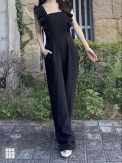 GRL ショルダーフリルバックシャーリングオールインワン　ブラック　Sサイズのサムネイル