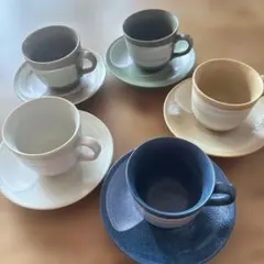 【美品】山本寛斎 KANSAI 陶器 コーヒーカップ＆ソーサー 5客セットのサムネイル