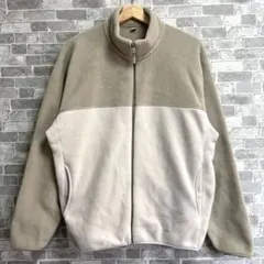 UNIQLO ユニクロ フリースジャケット スタンドカラー バイカラー ベージュ