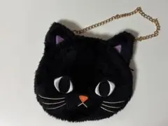 黒猫 フェイスポーチ チェーン付き【200円OFF】のサムネイル