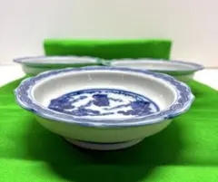 有田焼 翠泉窯 銘々皿 3点セット 染付 ぶどう柄 取り皿 和食器 昭和レトロ
