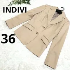 INDIVI インディヴィ テーラード ジャケット size36/ベージュ