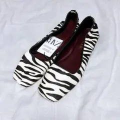 ZARA ゼブラ柄 フラットシューズ　38