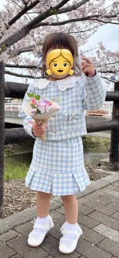 入園式　全身一式　H&M ラメツイード セットアップ