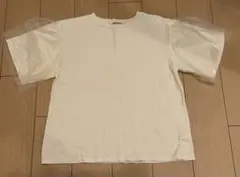 Samansa Mos2 チュール袖 半袖Tシャツ オフホワイトのサムネイル