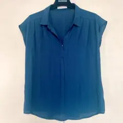 anySiS ブラウス 紺 ネイビー ノースリーブシャツ サイズ2 シフォン
