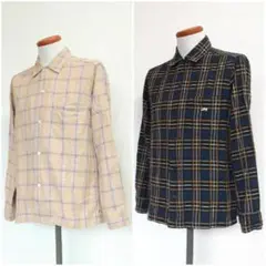 美品△Lee リー ネルシャツ 各Sサイズ ベージュ系 白茶系 ネイビー系 紺系のサムネイル