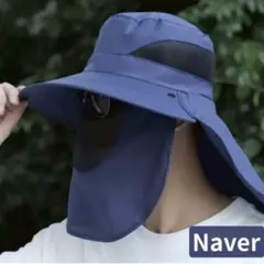 サファリハット　ネイビー　驚きの通気　自転車でツバがあおられない　紫外線　UV