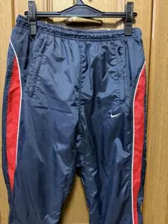 NIKE 90s ナイロンパンツ ドローコードブラレアy2k銀タグ