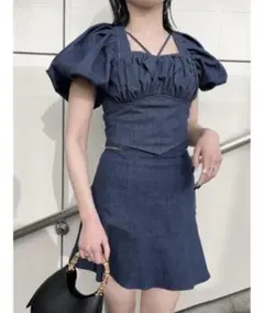 SNIDEL サイドオープンフレアスカショーパン