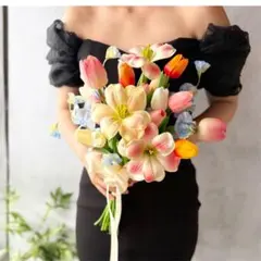 アーティシャルフラワーブーケ 花束 チューリップ 結婚式 - メルカリ