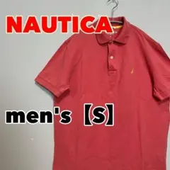 E371【NAUTICA】半袖ポロシャツ【S】ピンクのサムネイル