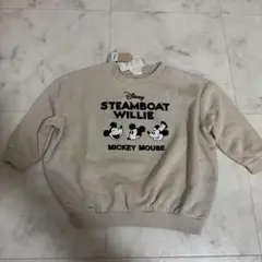 90 蒸気船ウィリー　トレーナー　ミッキー　ディズニー　長袖