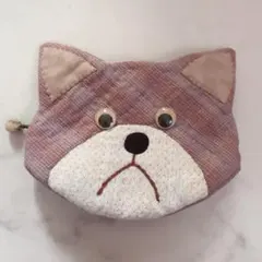 ハンドメイド　猫　フェイス　ポーチ